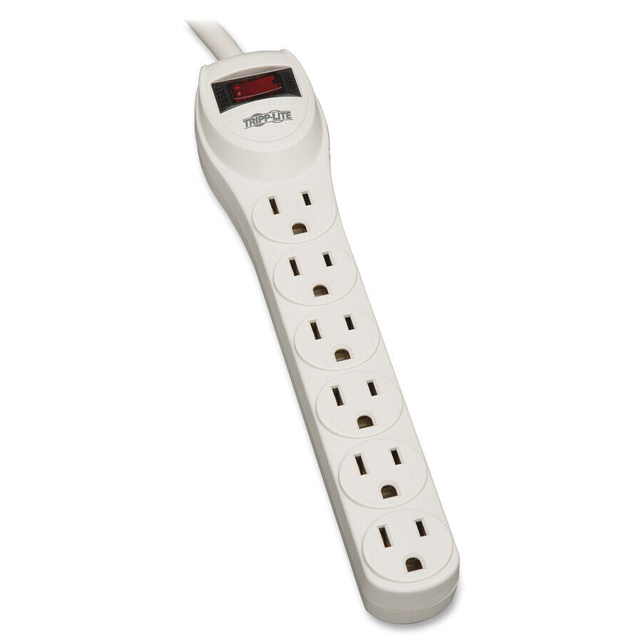 Tripp Lite TLP602 6 Outlet Surge Protector Power Strip 120V w 2' Cord 180Joules