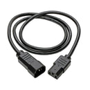 Tripp Lite P004-003 Computer Power Extension Cord Adapter 10A 18AWG C14 to C13