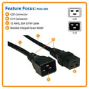 Tripp Lite P036-006 6FT Heavy Duty Power Cord Extension Cable C19 to C20 12A BLK