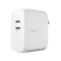 Belkin WCH003DQWH BoostCharge Dual USB-C Power Delivery GaN Wall Charger 68W