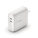 Belkin WCH003DQWH BoostCharge Dual USB-C Power Delivery GaN Wall Charger 68W