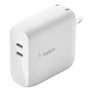 Belkin WCH003DQWH BoostCharge Dual USB-C Power Delivery GaN Wall Charger 68W