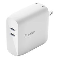 Belkin WCH003DQWH BoostCharge Dual USB-C Power Delivery GaN Wall Charger 68W