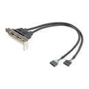 StarTech USBPLATELP 2 Port USB A Female Low Profile Plate Slot to Motherboard PC
