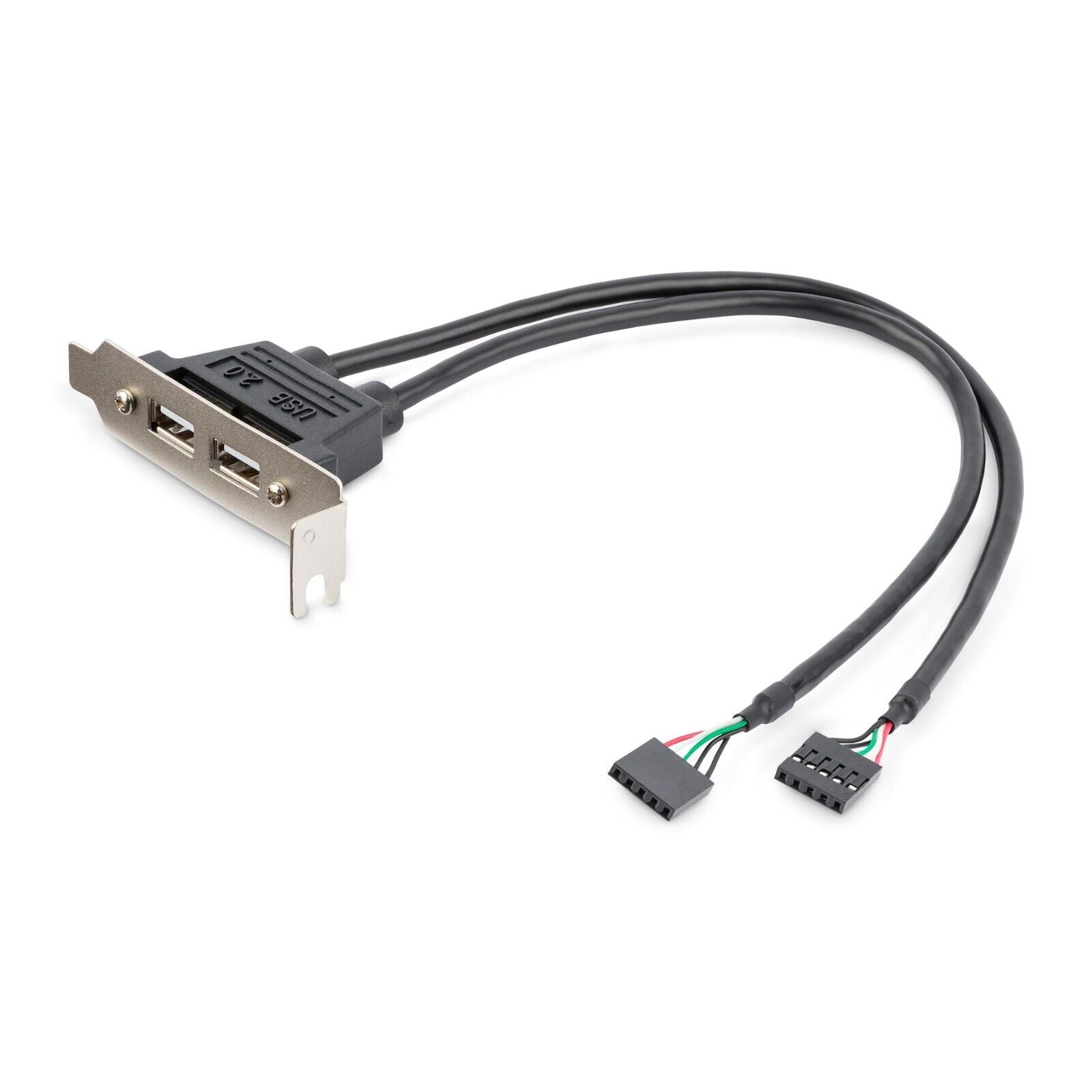 StarTech USBPLATELP 2 Port USB A Female Low Profile Plate Slot to Motherboard PC