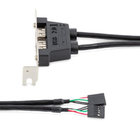 StarTech USBPLATELP 2 Port USB A Female Low Profile Plate Slot to Motherboard PC