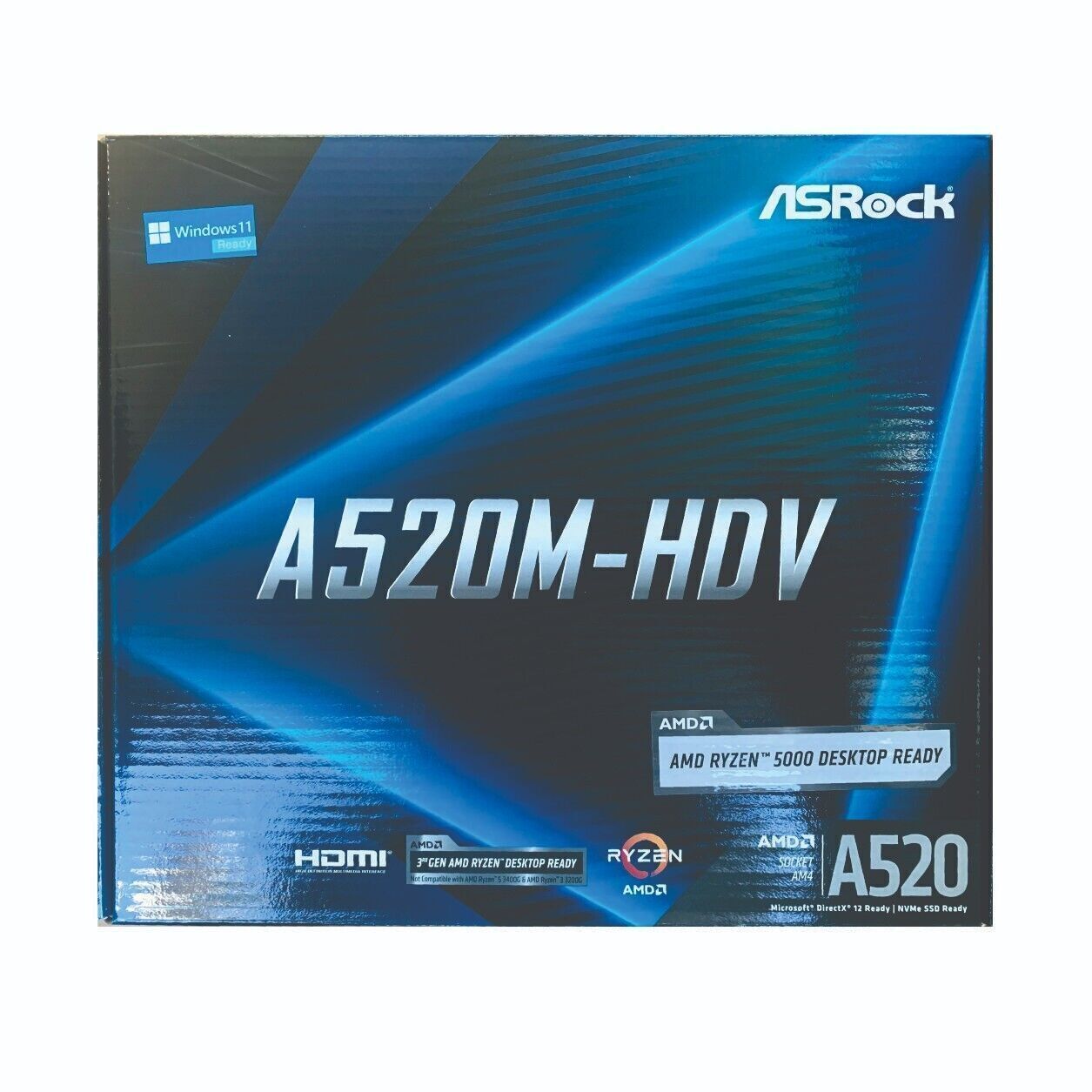 ASRock A520M-HDV Motherboard AMD AM4 A520 Max.64G DDR4 PCIE HDMI DVID Dsub mATX