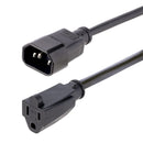 StarTech PAC100 1 ft (12") Computer Power Cord C14 to NEMA 5-15R IEC 320C