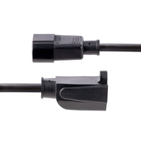 StarTech PAC100 1 ft (12") Computer Power Cord C14 to NEMA 5-15R IEC 320C