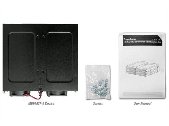 ICY DOCK MB998SP-B ToughArmor 8x2.5 SATA 7mm Drive Hot Swap Mobile Rack RTL