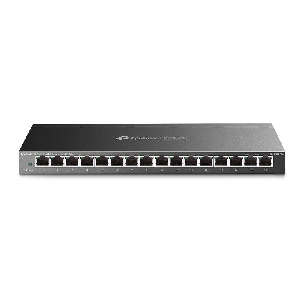 TP-Link TL-SG116E 16-Port Gigabit Desktop Easy Smart Network Switch QOS Priority