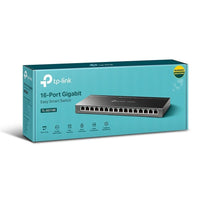 TP-Link TL-SG116E 16-Port Gigabit Desktop Easy Smart Network Switch QOS Priority