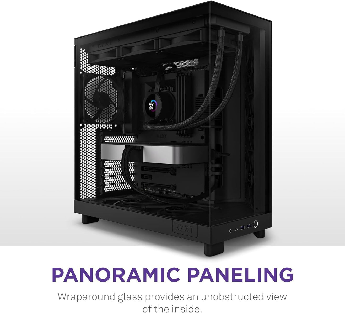 NZXT CC-H61FB-01 Computer Case H6 FLOW Mid-Tower Dark Tinted TG Black Retail
