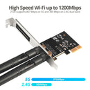 SIIG LB-WR0011-S1 Wireless 2T2R Dual Band WiFi Ethernet PCIe Card AC1200