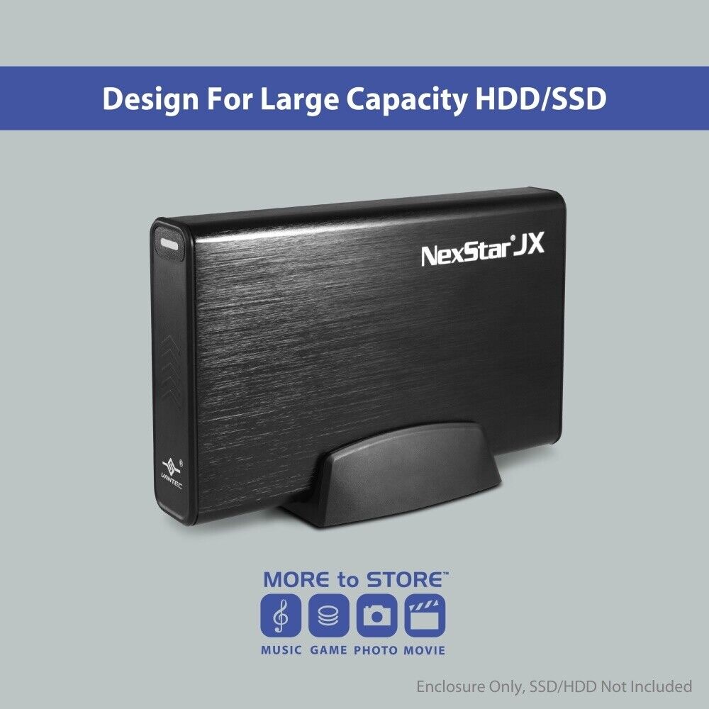 Vantec NST-358SU3-BK NexStar JX 3.5 2.5 USB3.2 SATA3 Enclosure w eSATA RTL