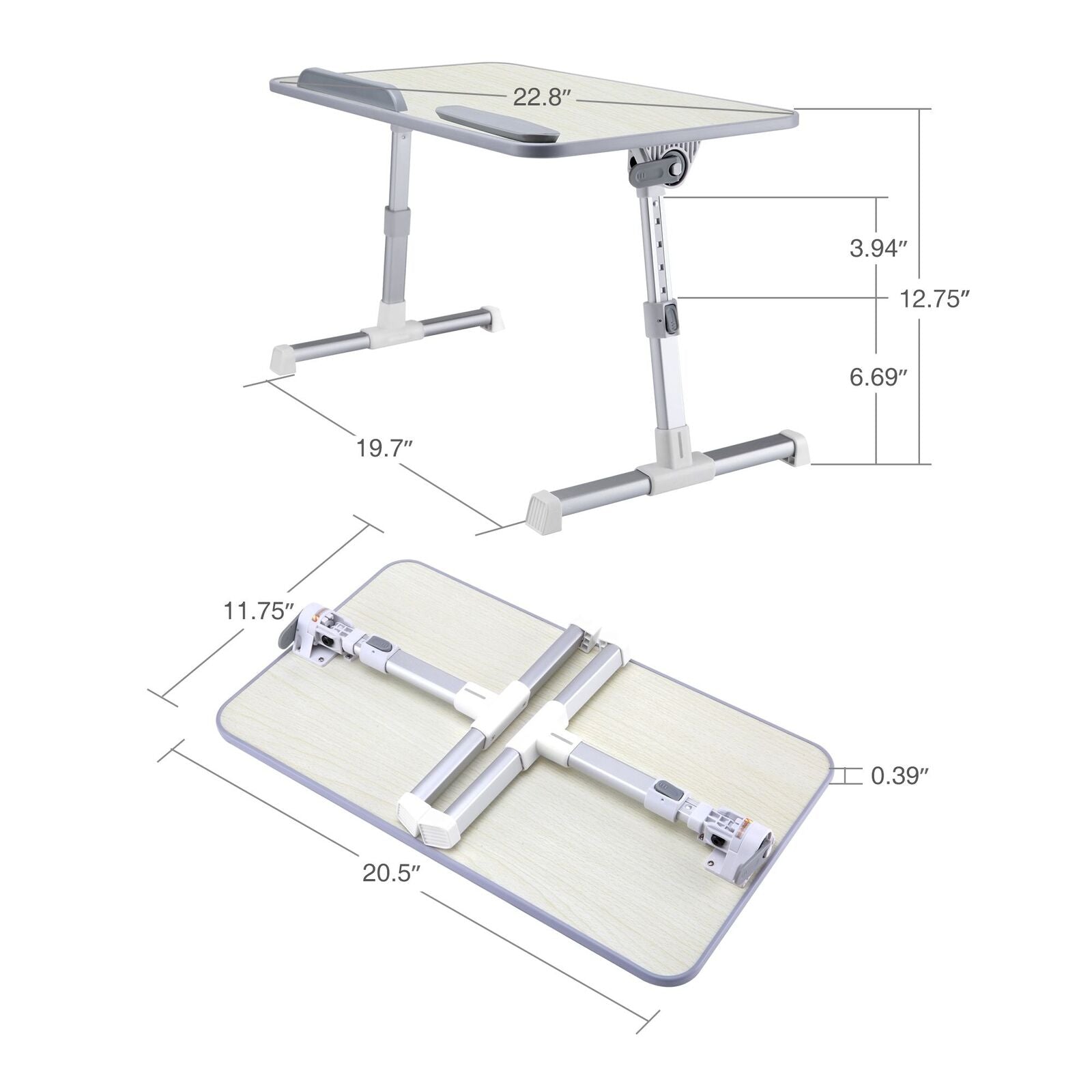 SIIG CE-MT2J12-S1 Adjustable Laptop Bed Desk for MacBook And PC