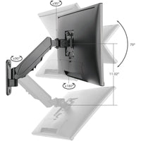 SIIG CE-MT2K12-S1 Aluminum Gas Spring Monitor Wall Mount 17 inch to 32 inch