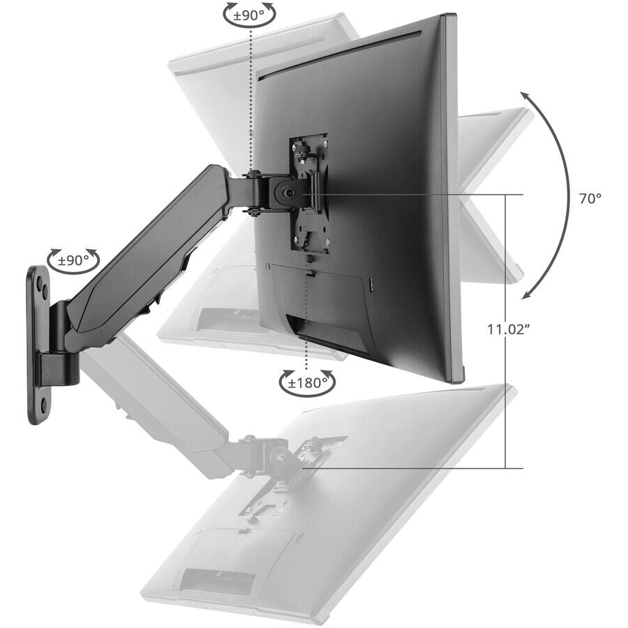 SIIG CE-MT2K12-S1 Aluminum Gas Spring Monitor Wall Mount 17 inch to 32 inch