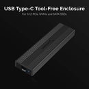 Sabrent EC-SNVE USB 3.2 Type-C Tool-Free Enclosure M.2 PCIe NVME Sata SSD M.2