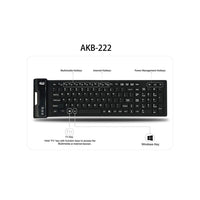 Adesso AKB-222UB Waterproof Antimicrobial Flexible Washable Compact Keyboard USB