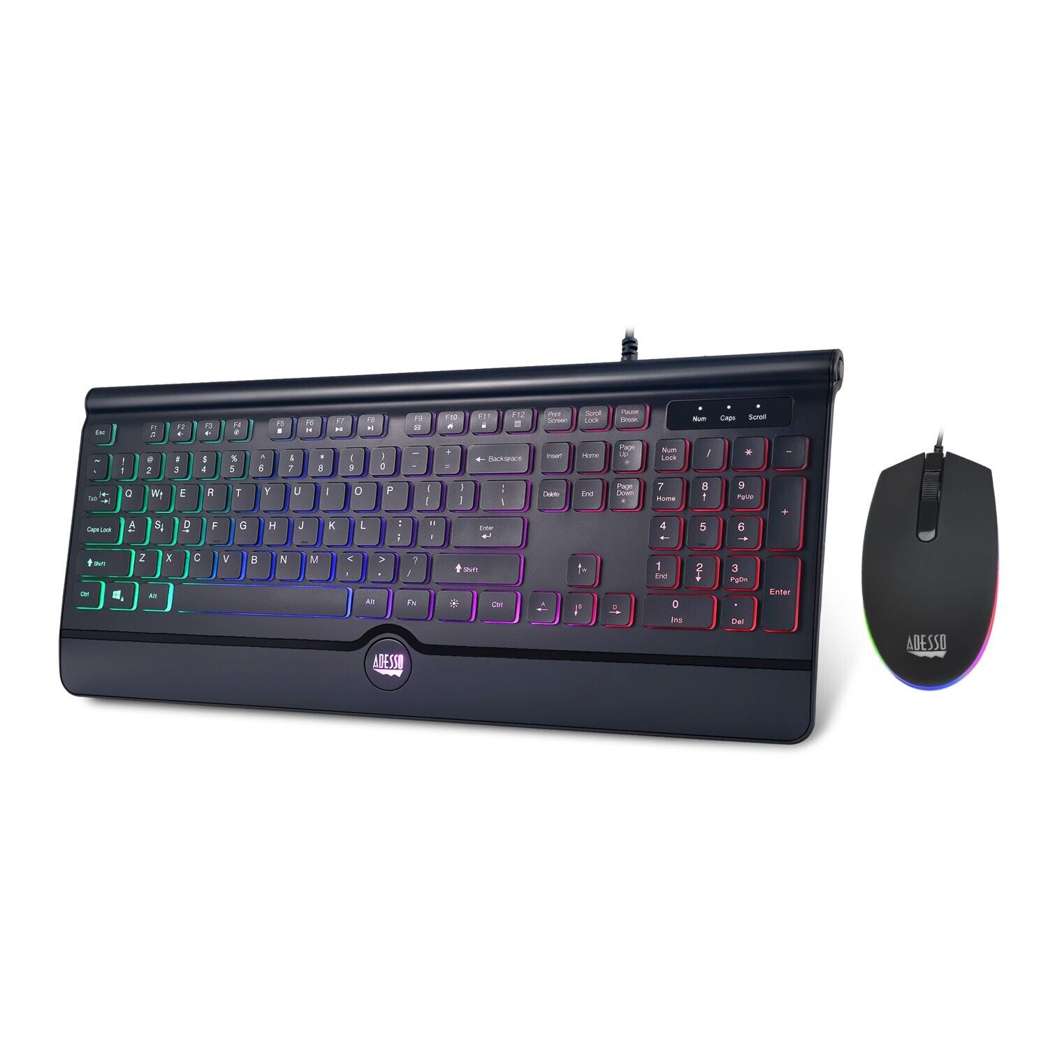 Adesso AKB-137CB 104 Key Illuminated Gaming Backlit Keyboard Mouse Combo 1000DPI