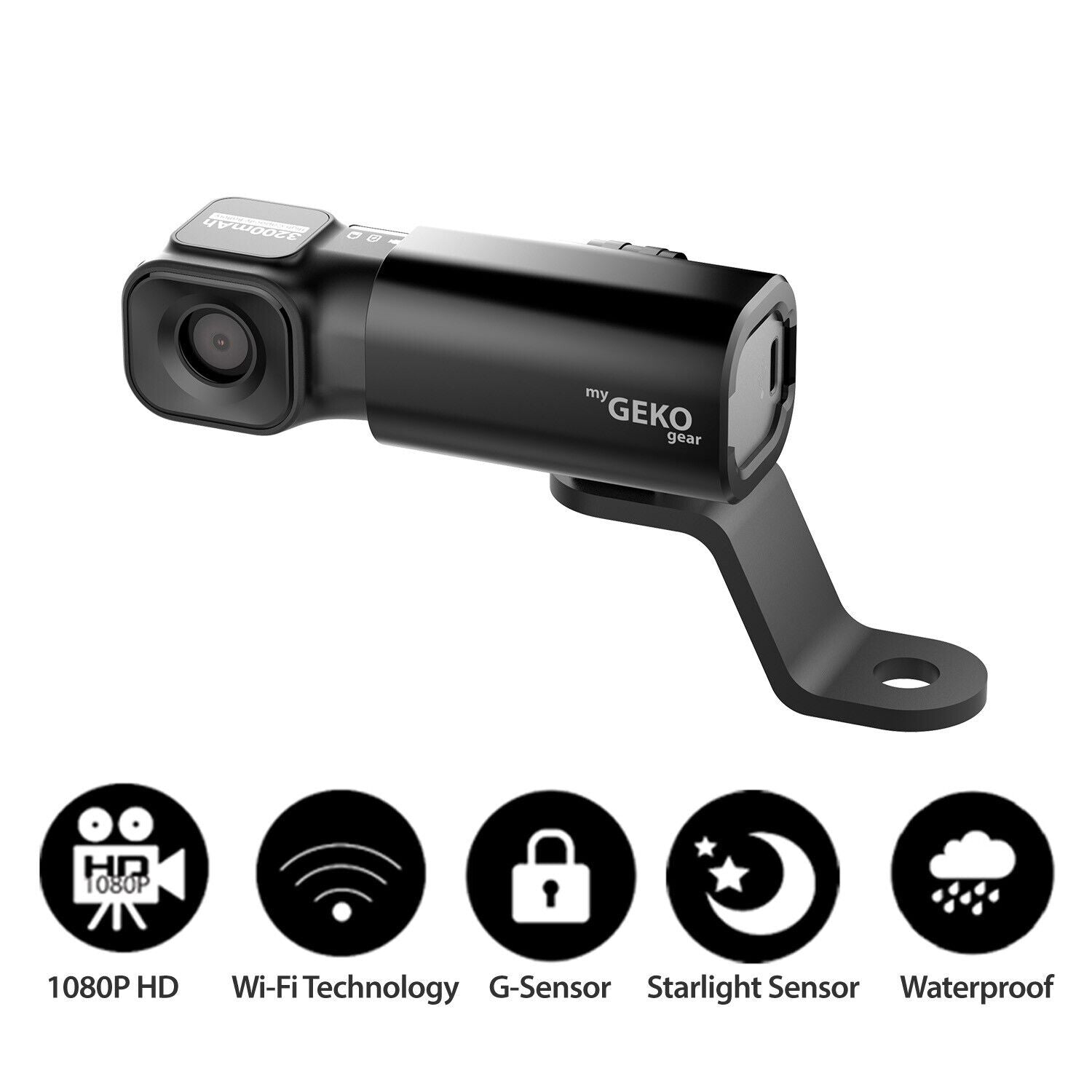 Adesso GekoGear GOMS32G Moto Snap 1080P HD Motorcycle DashCam 32GB Waterproof