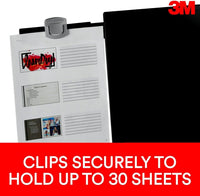 3M DH240MB Document Clip Holder Monitor Mount Arm Dual Holds to 30 Sheets Paper