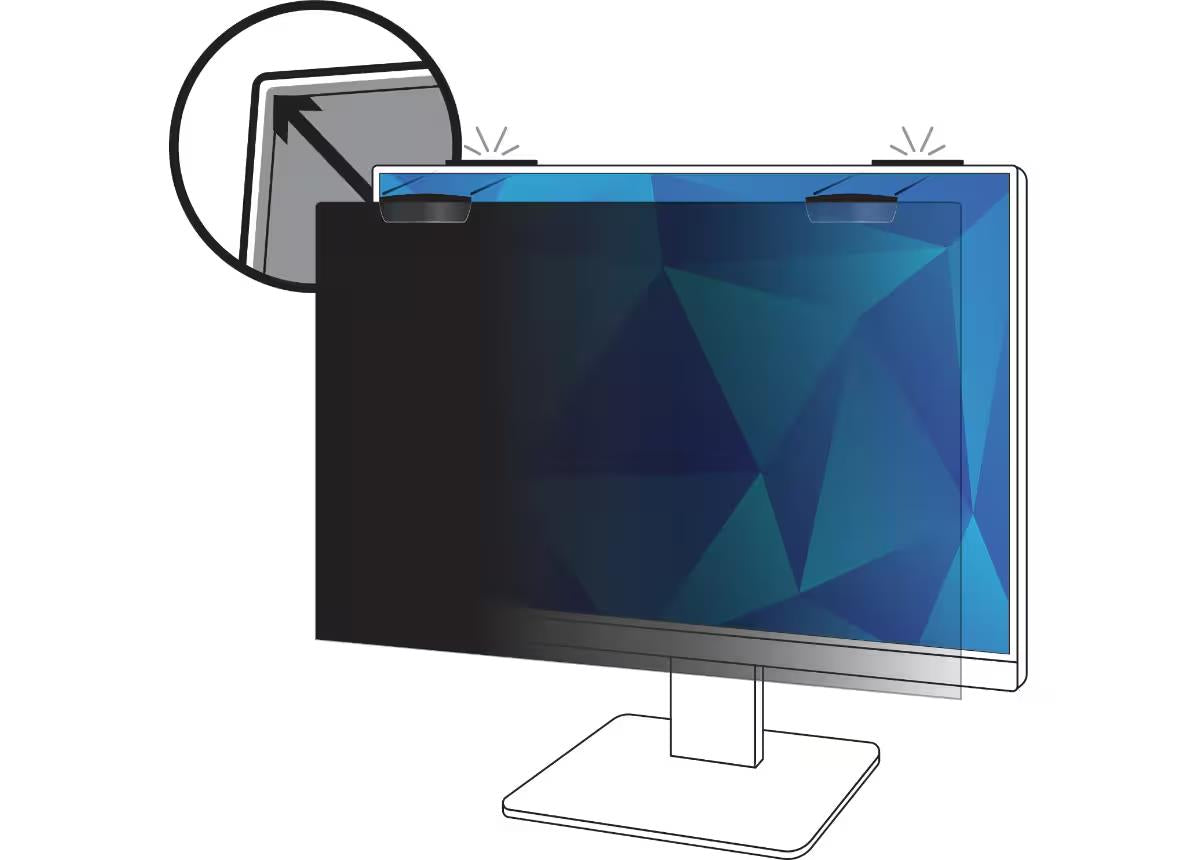 3M PF238W9EM Anti-Glare Privacy Filter 23.8" Monitor Magnetic Attach Fingerprint