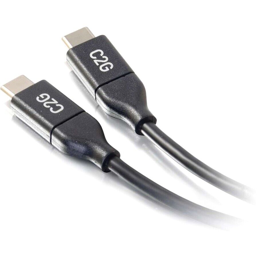 C2G 28829 10FT (120") USB-C to USB-C 5A Male Male Long Black Cable Nickel Plated