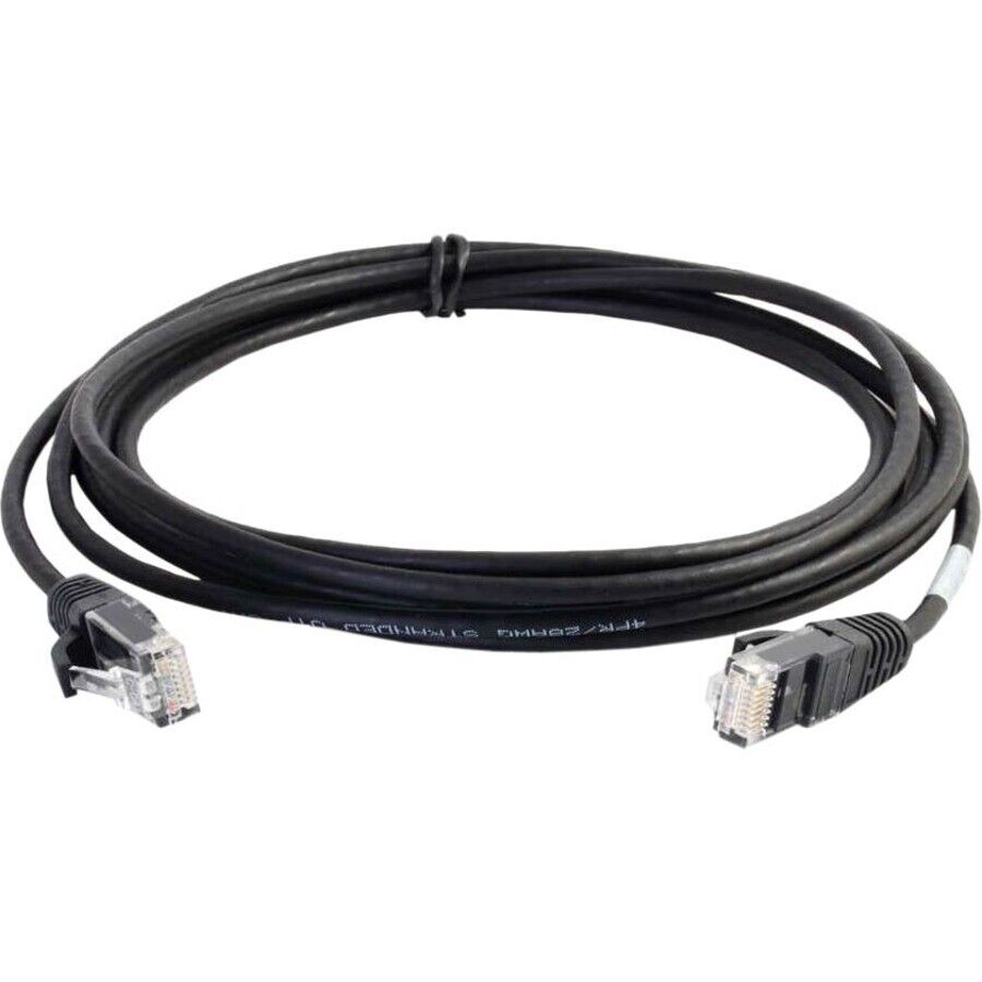 C2G 01098 12IN (12") CAT6 Snagless Black RJ45 Slim Network Ethernet Patch Cable