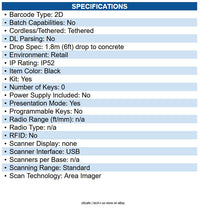 NCR 2356-4608-0000 NCR, Area Imager Standard Range Scanner, Twilight Black