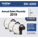 Brother DK22053PK DK 2.4" x 100' Continuous Paper Label Roll (3 Rolls Per Box)