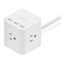 Belkin SRA006P3TT5 3 Outlet Power Strip Cube w 5FT Cord w 3 USB-A Connector