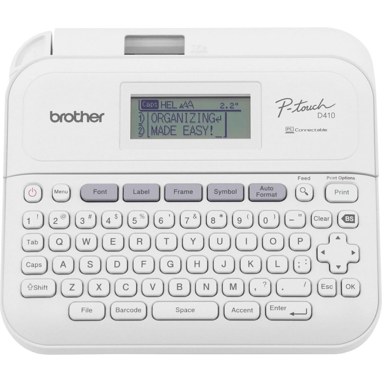 Brother PTD410 Home Office Portable Desktop Label Maker QWERTY Power AC or BATT