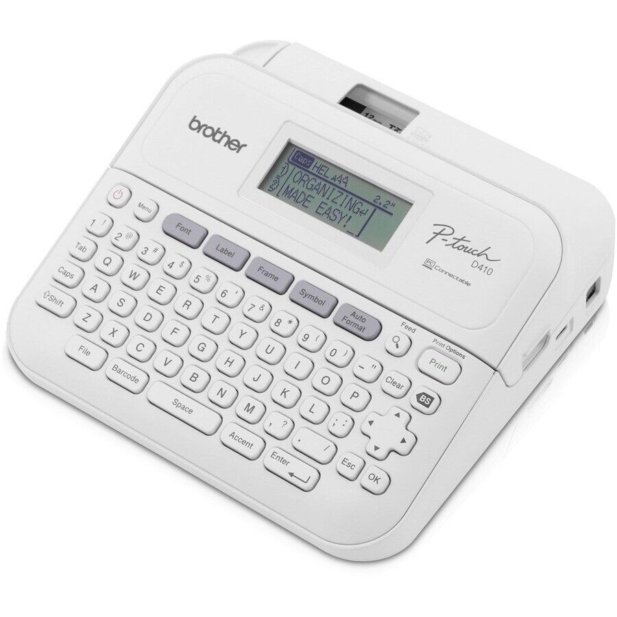 Brother PTD410 Home Office Portable Desktop Label Maker QWERTY Power AC or BATT