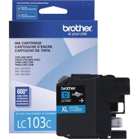 Brother Innobella LC103C High Yield CYAN INK Cartridge 600 Pages for DCP-J MFC-J