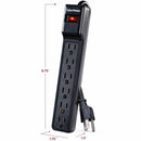 CyberPower CSB6012 6 Outlet Essential Surge Protection 800V 1200J 12FT Cord BLCK