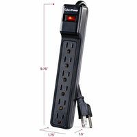 CyberPower CSB6012 6 Outlet Essential Surge Protection 800V 1200J 12FT Cord BLCK