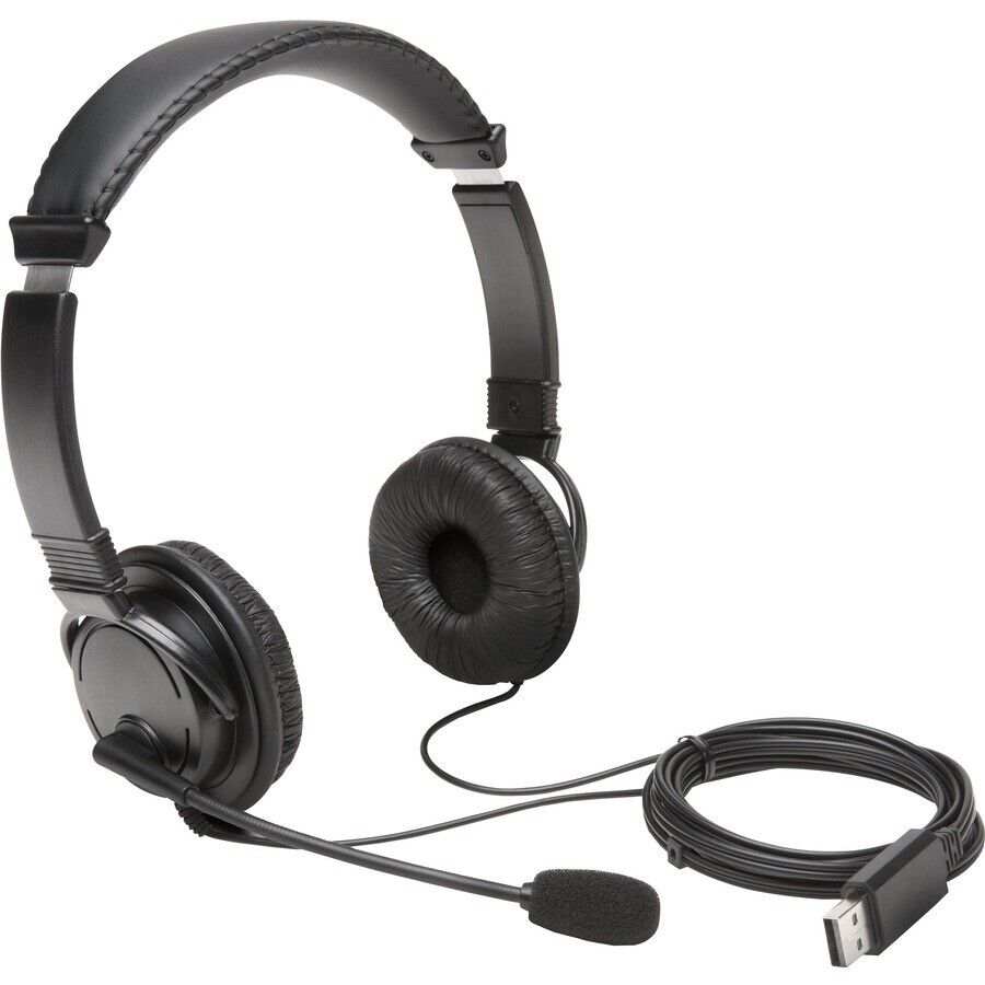 Kensington K97601WW Classic USB-A Stereo Over Ear Headset with Boom Mic Comfort