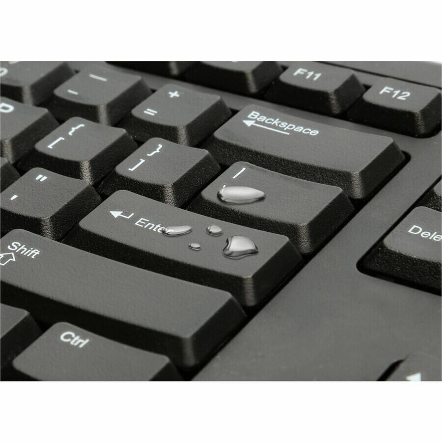 Kensington K64370A 104-Key Keyboard for Life Metal Back USB Spill Resistant