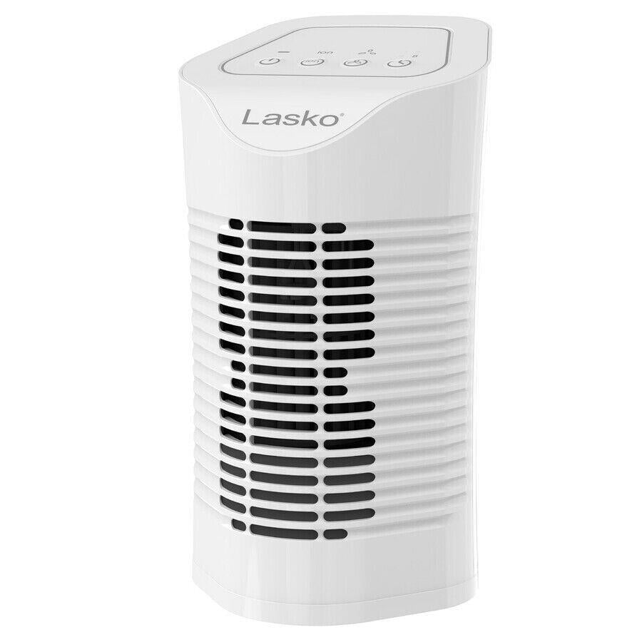 Lasko HF11200 Air Purifier 3 Stage Cleaning Carbon Pleated Filter 56 SqFt WHITE