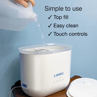 Lasko UH250 10" Top Fill Ultrasonic Cool Mist Humidifier 3.5L Scent Tray WHITE