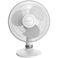 Lasko D12225 18"x14" Table Fan Oscilatting Tilt Quiet 3 Speed Carry Small WHITE