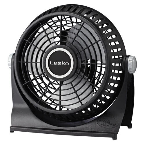 Lasko 507 10" Portable 2 Speed Breeze Table Floor Fan 360 Pivor Compact BLACK