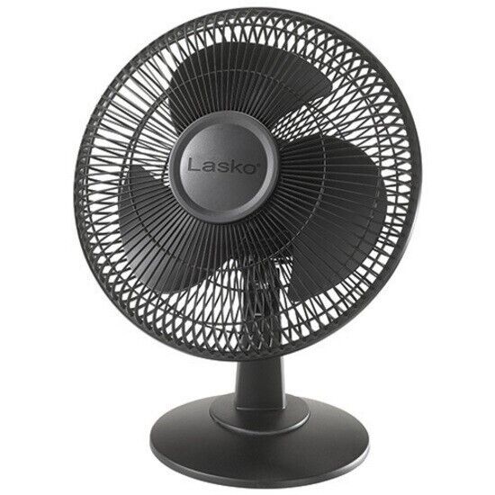 Lasko 2017 12" 3 Speed Oscillating TIle Desk Fan Quiet Easy Grip Portable BLACK