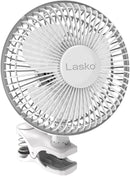 Lasko 2004W 6" Perconal Desk CLIP Fan Pivoting Tilt Quiet Portable Easy WHITE