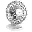 Lasko 2002W 6" Personal Desk Fan Pivoting Head Quiet Portable Easy Grip WHITE