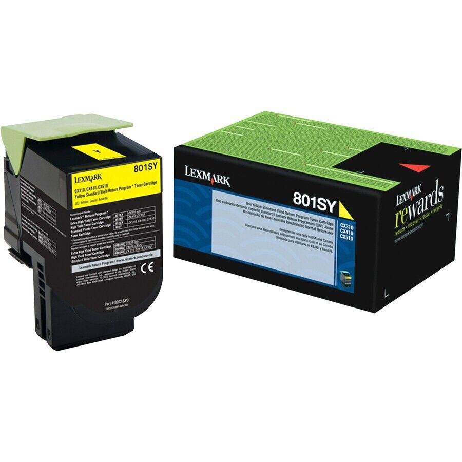 Lexmark 80C1SY0 Unison Standard Yield Laser Toner YELLOW Cartridge 2000 Pages