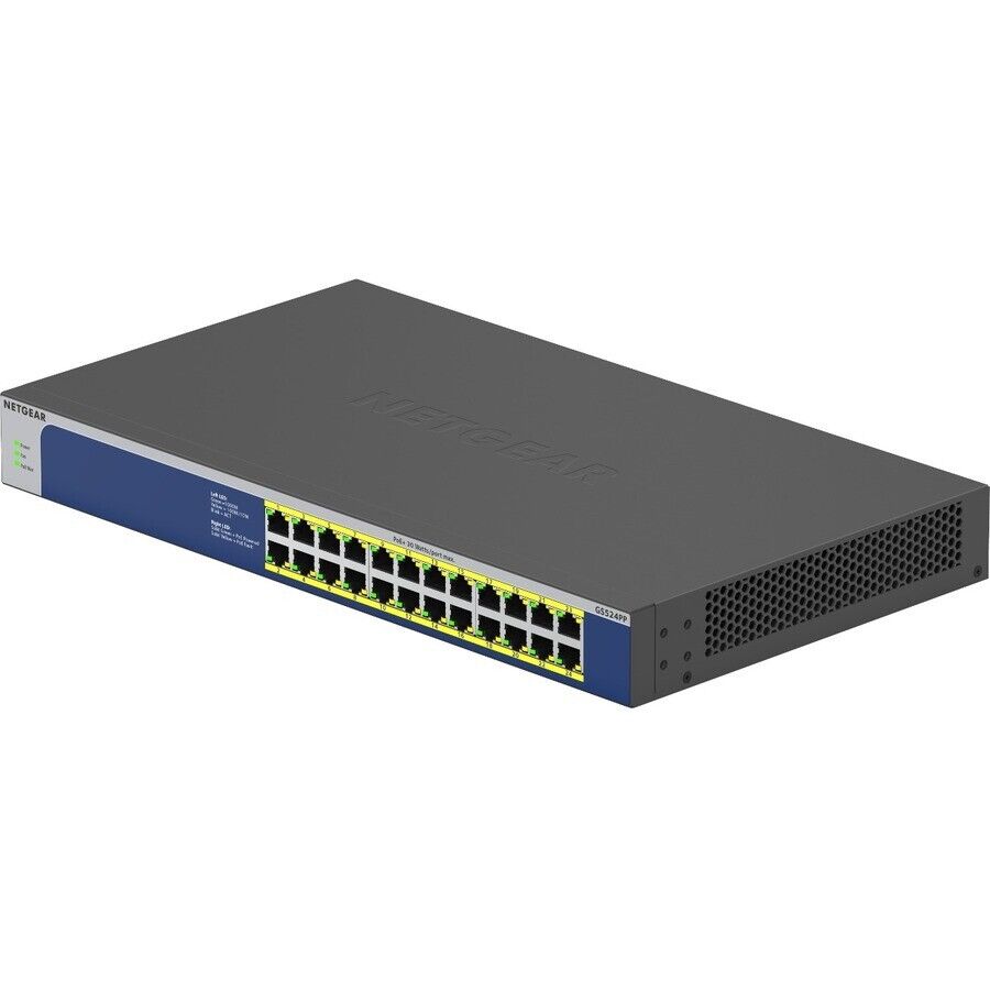 Netgear GS524PP-100NAS 24 Port Gigabit High Power PoE+ Unamanged Switch 300W
