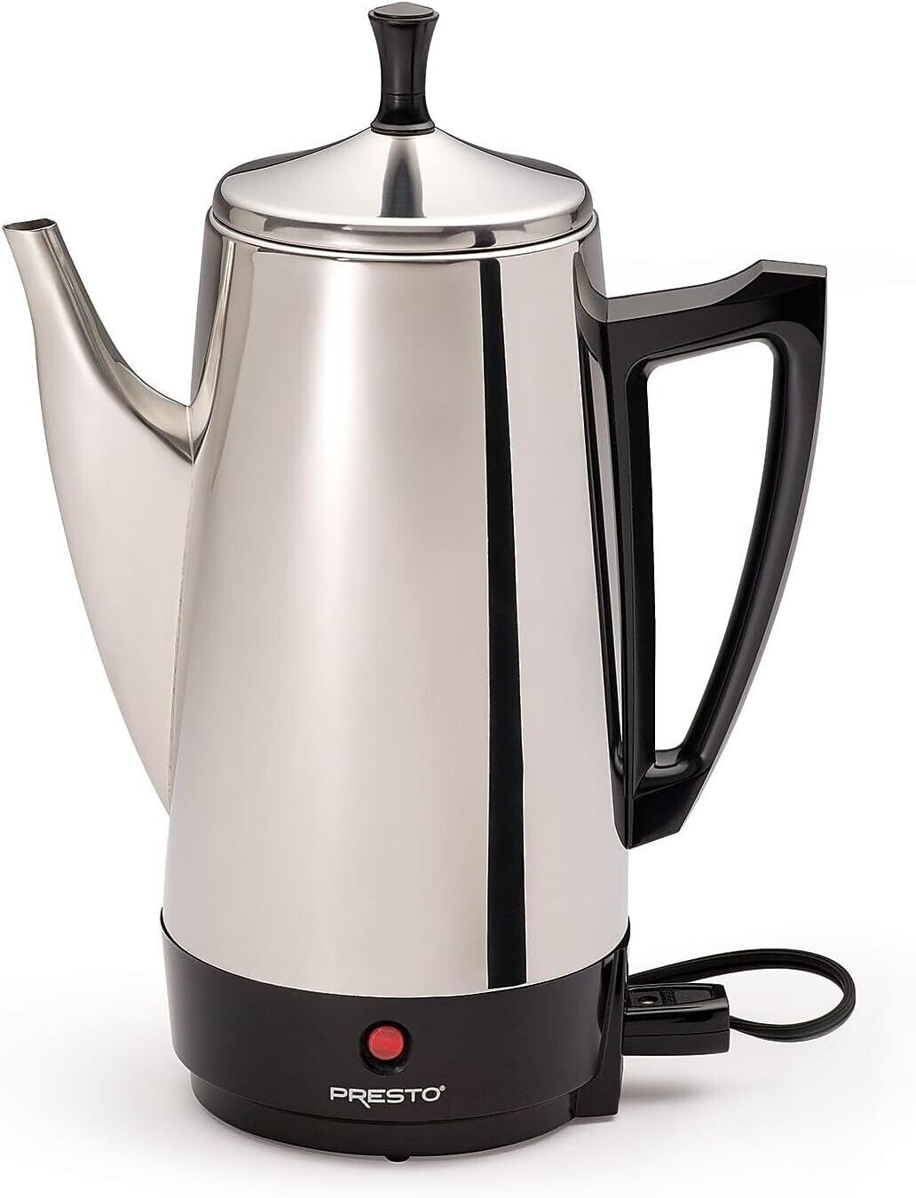 Presto 02811 12-Cup Stainless Steel Coffee Maker Shiny Silver Light Indicator